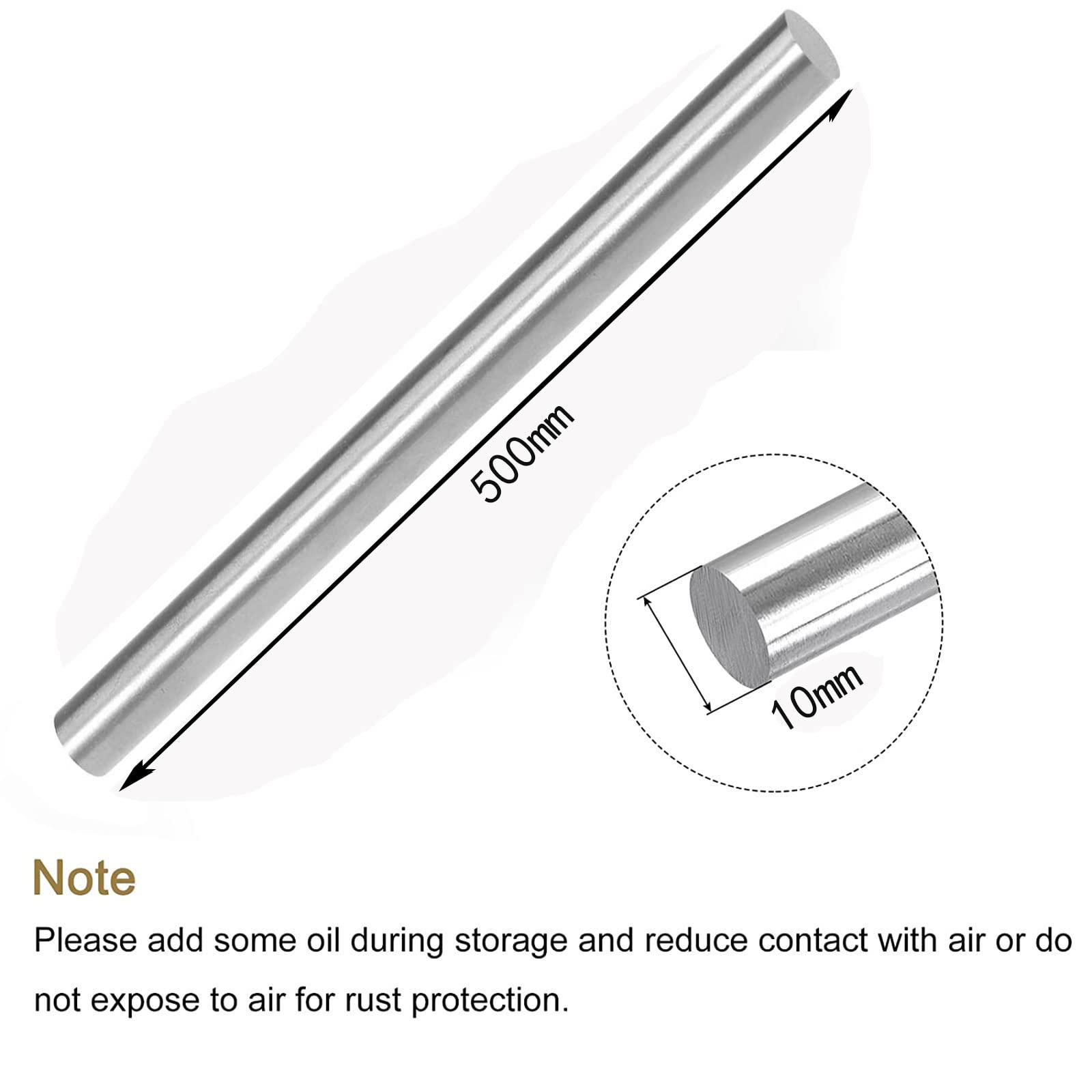 COYOUCO TC4 Premium Grade Titanium Round Rod - High-Strength and Lightweight Metal for Industrial Use,10mmx500mm