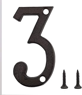LUTER 3 Inch House Address Numbers Black Street Numbers Floating House Numbers Mailbox Numbers Door Numbers for House Number with 2Pcs Fixing Screws Number(3)
