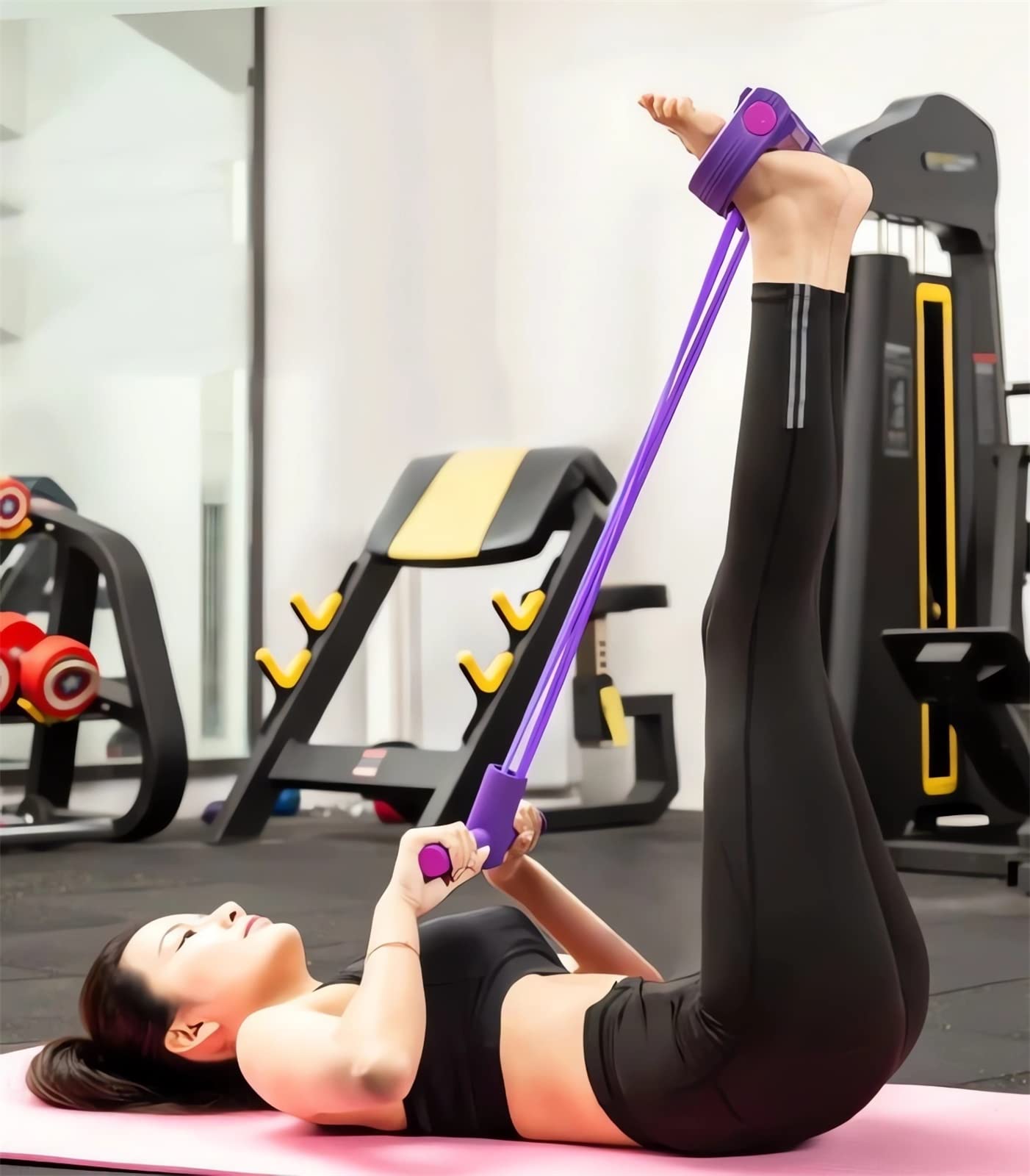 21 bandas de resistencia de fitness, extractor de tobillo con pedal de 4 tubos, bandas de ejercicio con asas, bandas de ejercicio para entrenamiento de brazos y pesas de brazo, equipo de ejercicio