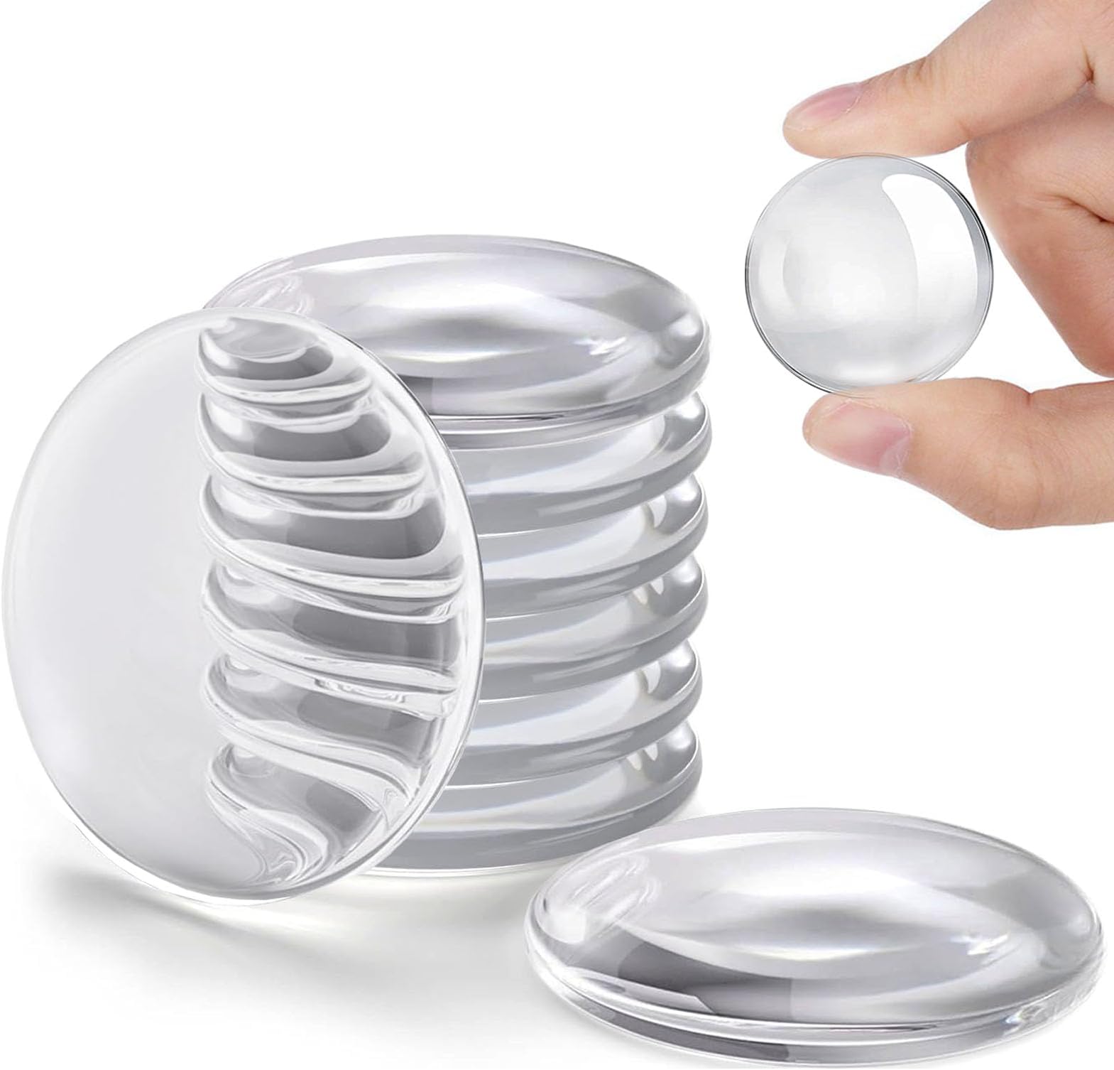 Wall Door Stop, Set of 8, Transparent Wall Buffer Protection for Wall and Door, Wall Buffer for Wall Protection, Door Buffer Wall for Door Hinge Door Handle Protection, Diameter 40 mm