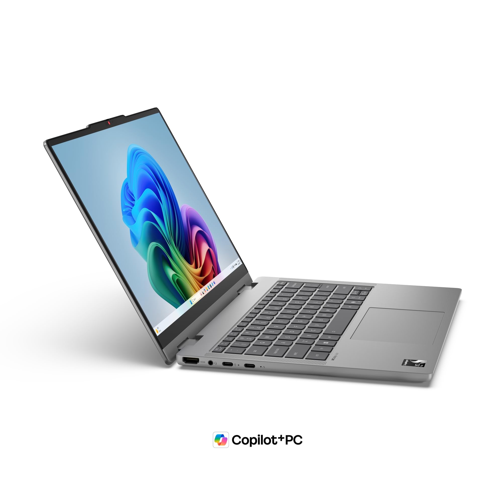 Lenovo IdeaPad 5X 2in1 Laptop | 14" WUXGA OLED Touch Display | Snapdragon X2 Plus X2P-42-100 | 16GB RAM | 512GB SSD | Qualcomm Adreno Grafik | Windows 11 | QWERTZ | Grau | 3 Monate Premium Care