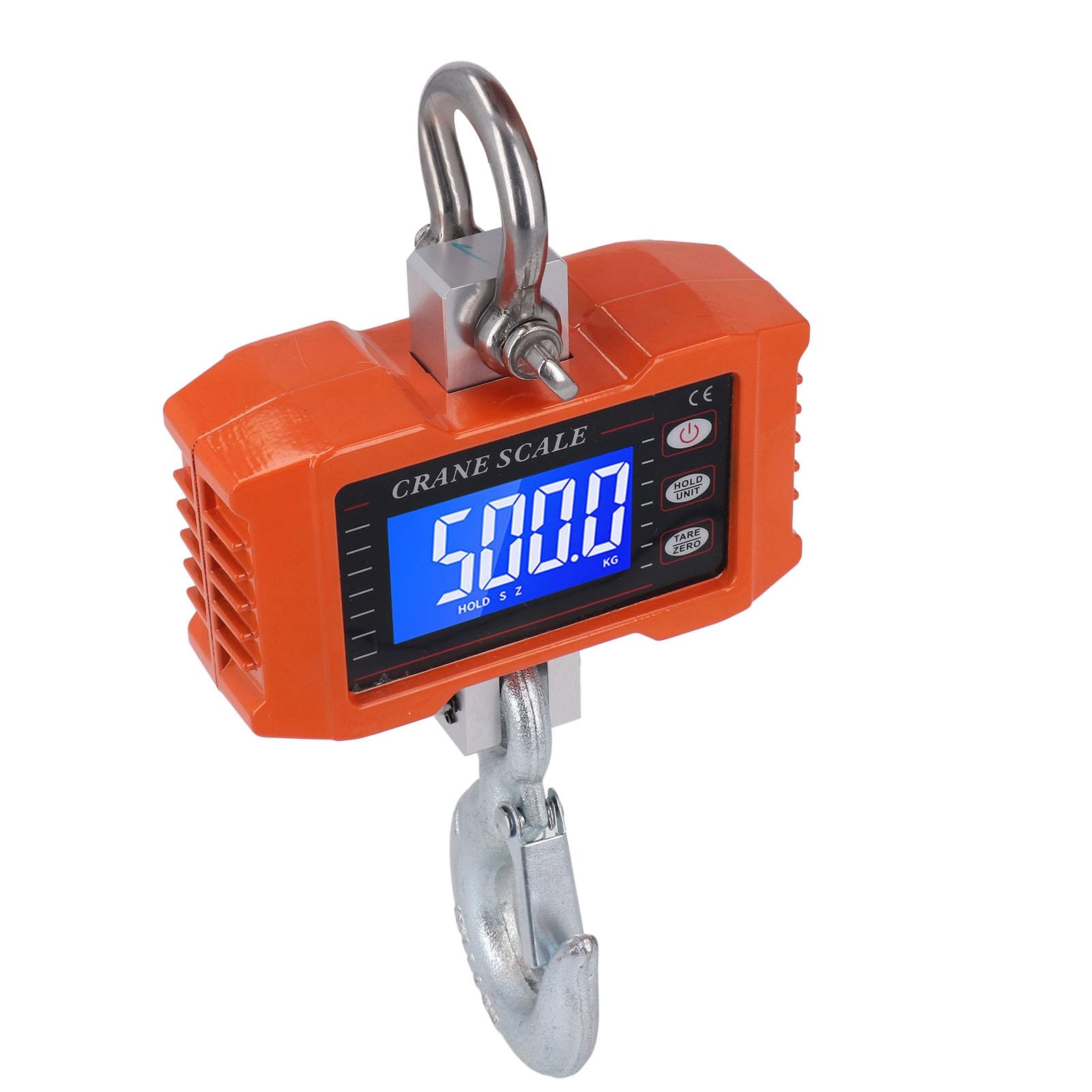Báscula colgante digital de 1000 kg con control remoto, báscula de grúa industrial resistente con pantalla LCD para almacén, camión, pesca, gancho de acero inoxidable, color