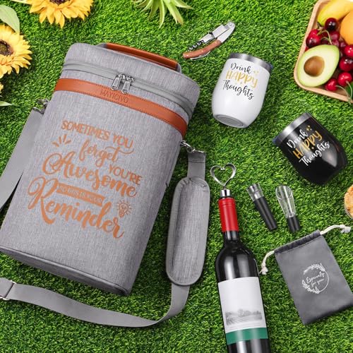 Image of Wine Lovers Gifts Basket for Women Birthday Gifts, Wine Cooler Bag Gift Set