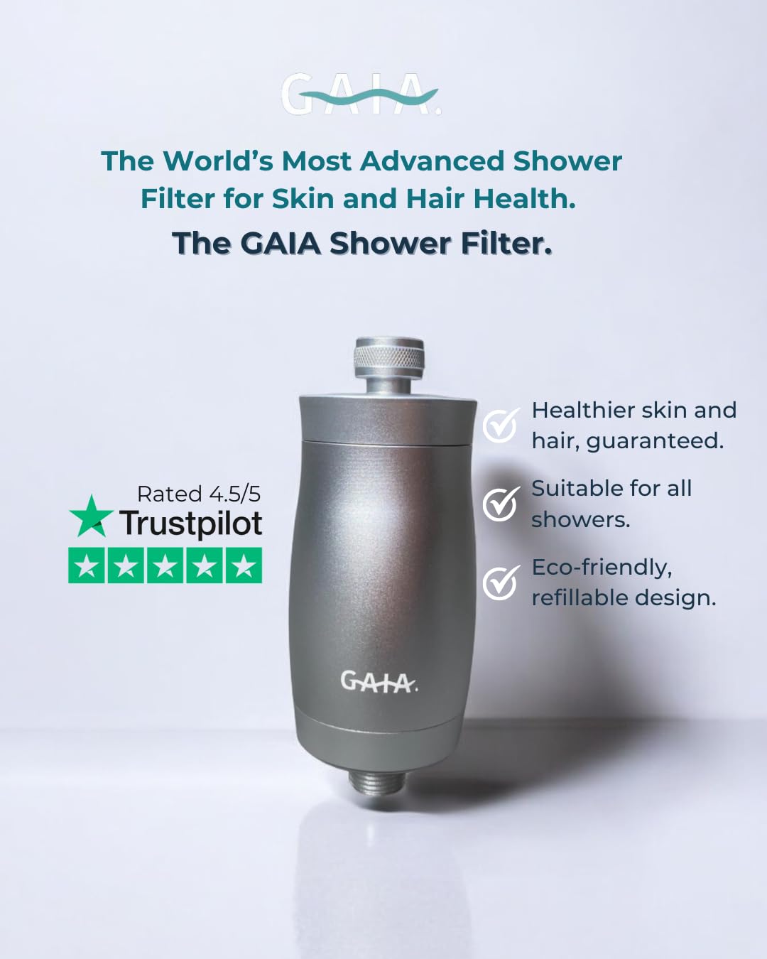 Filtro de ducha de agua dura, elimina hasta el 99% del cloro, metales pesados e impurezas, promueve la salud de la piel y el cabello, se adapta a todas las duchas (cromo)