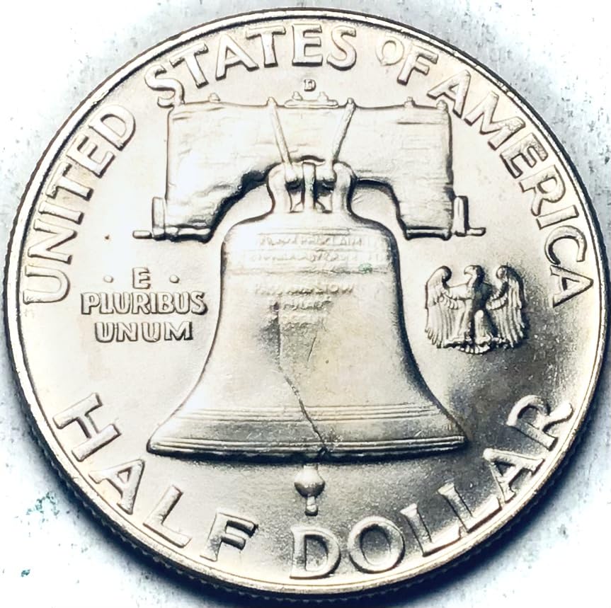 1954 D Franklin Silver BU MS FBL Half Dollar Seller Mint State