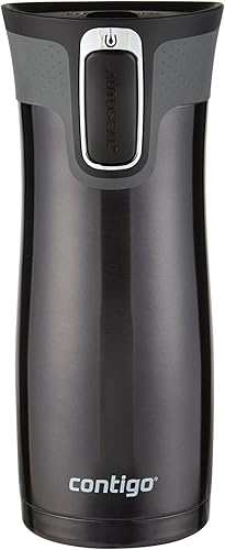 Contigo Autoseal West Loop - Taza de viaje de acero inoxidable 16 oz color negro