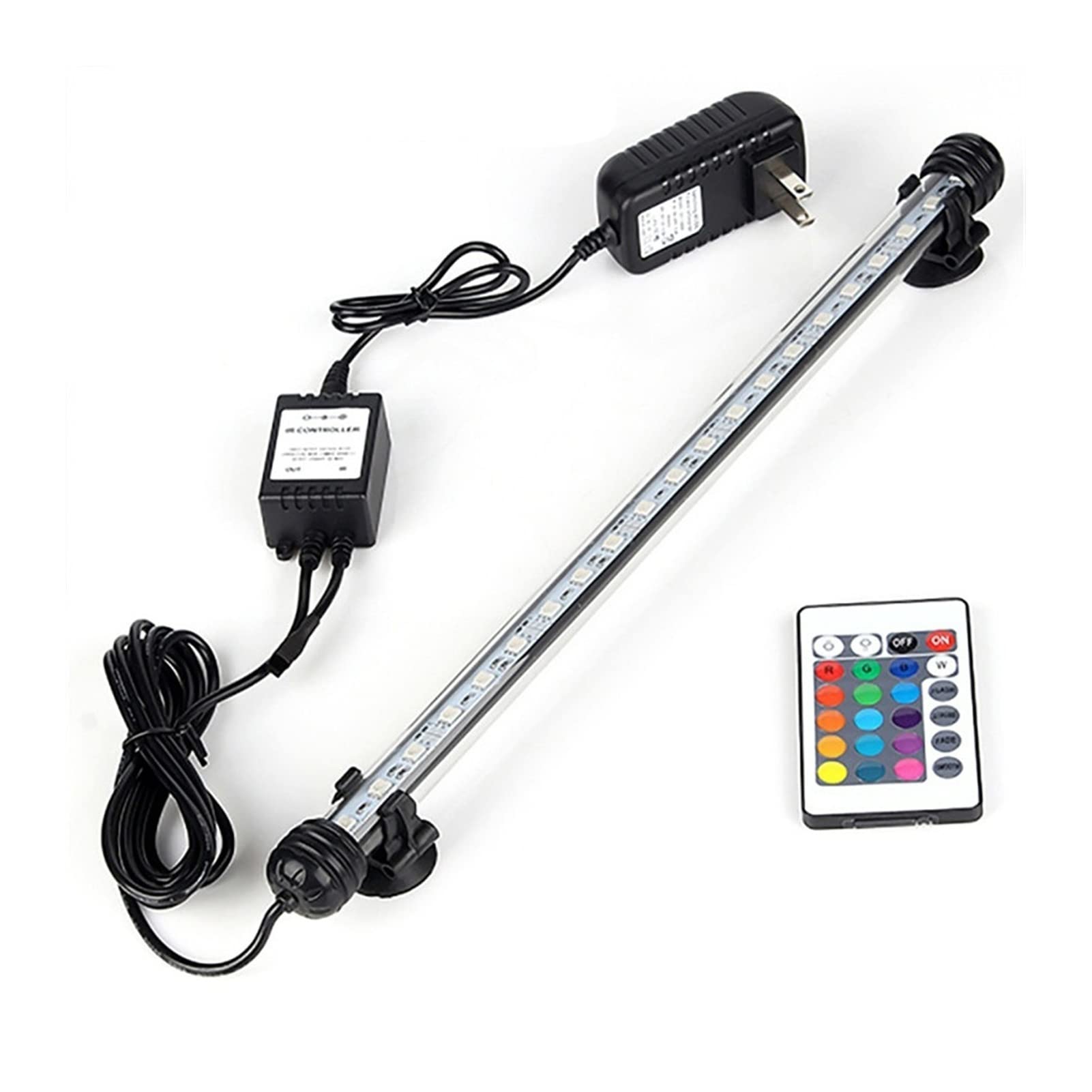 Luz para Piscina 1 8 cm 28 cm 38cm 48cm RGB Remoto DIRIGIÓ Tanque de pescado ligero acuario IP68 Impermeable 5050 SMD LED Luz de barra lámpara acuática sumergible Luces Sumergibles ( Color : 18CM US P