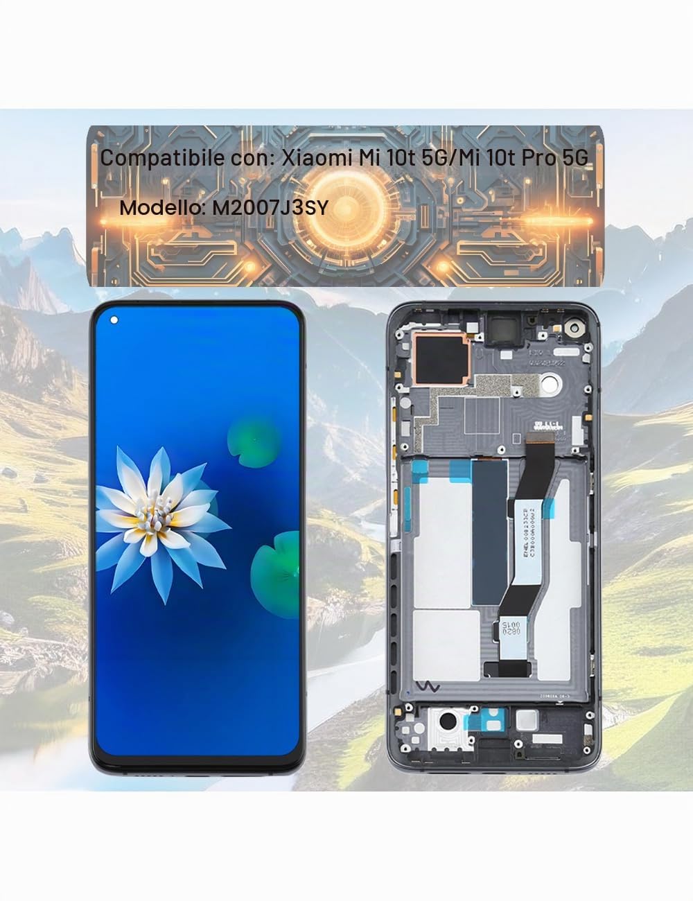 Display Schermo per Xiaomi 10t 5G nero con cornice