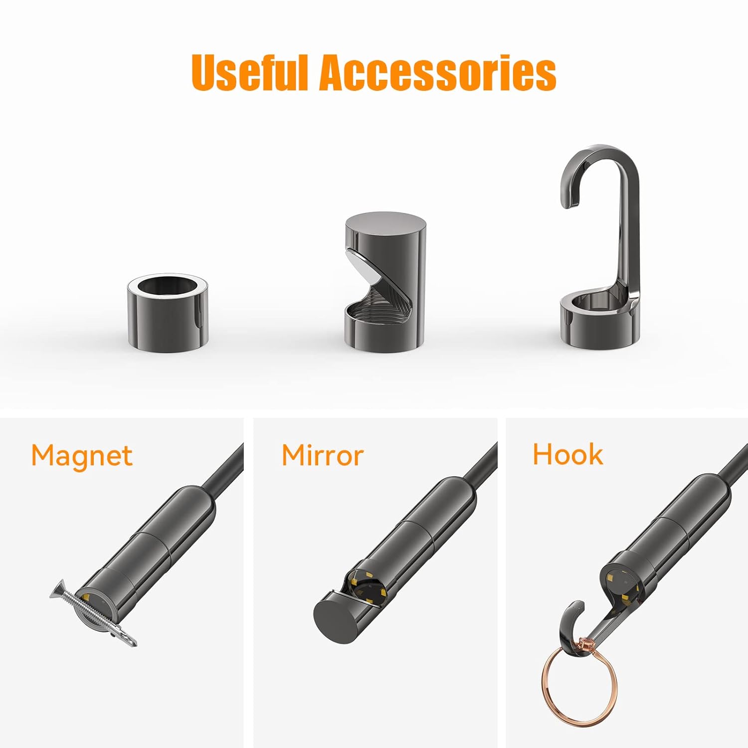 5MP Auto-Focus Endoscope, Teslong 3rd Generation USB Borescope with 5.0 Megapixel Inspection Camera, 16.5ft Waterproof Semi-Rigid Cable & Adjustable Led Lights Probe for Android Phone Windows MacBook