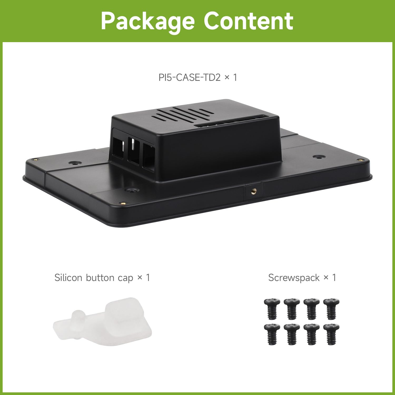 Waveshare Protective Case, Compatible with RPi 7inch Touch Display 2 and Raspberry Pi 5,Compatible with Multiple 7inch Screens, Supports Installing Raspberry Pi Hats, Reserved Rich Interfaces