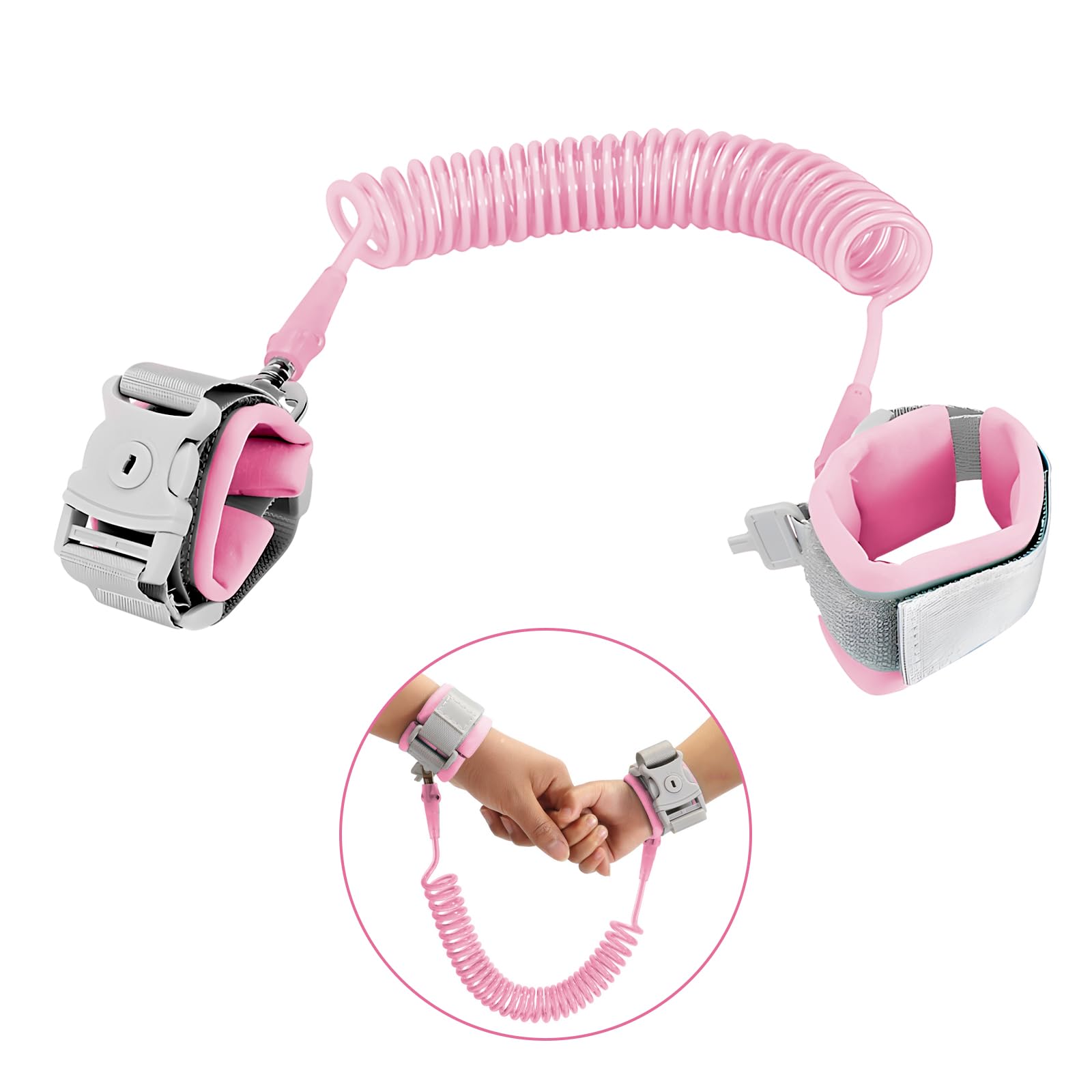 Veiligheidsarmband voor kinderen, anti-verlieslijn voor kinderen, 2 m anti- verlies, riem met sensorblokkering, pols verstelbaar, 360 graden draaibaar, anti-verliesarmband voor wandelen