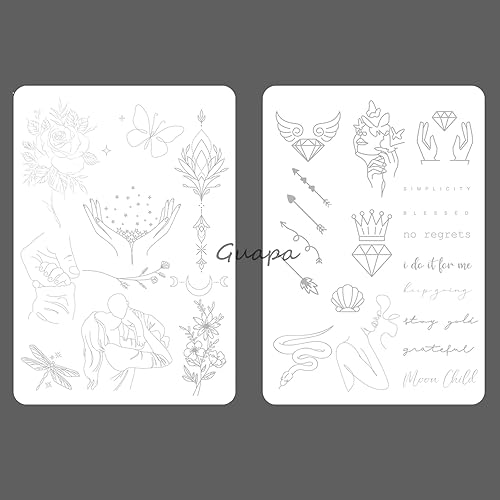 Suave silicona blanca pequeña práctica tatuaje piel pre-impreso doble lados diseños almohadillas de entrenamiento para la práctica del tatuaje (3