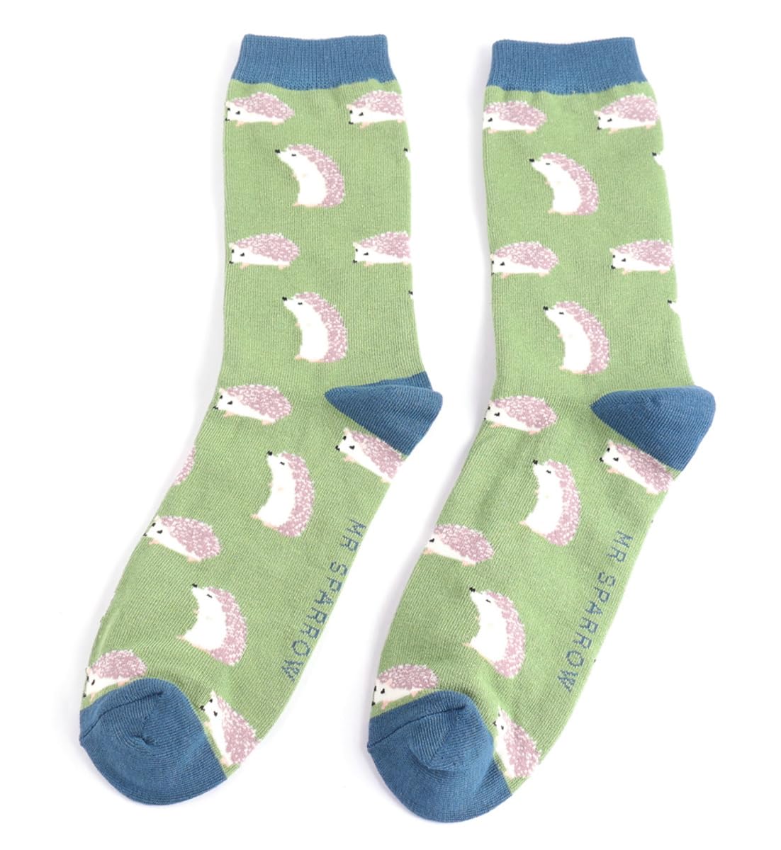 Lilyrosa Men's Turquoise Hedgehog Socks 6-11 Hegdehogs Blue Grey Mustard 1 Pair (Turquoise)