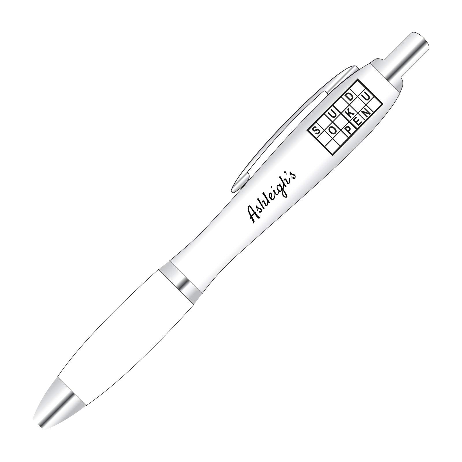 You Personalise Personalised Puzzle theme Contour Pen *SUDOKU* - 1 Line of printed text CLEAR GRIP