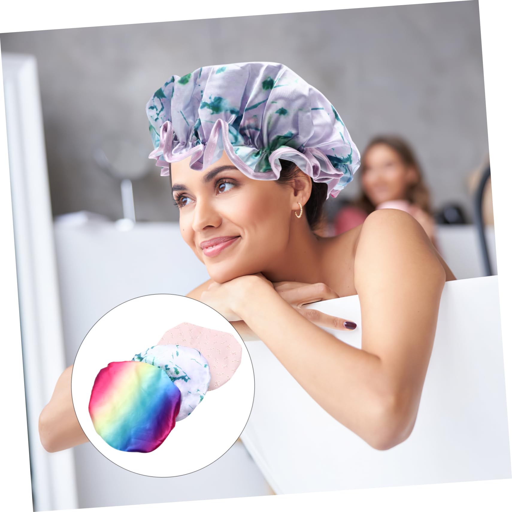 Healvian 3 Set di Cuffie per per Donne E Uomini Cuffie per La Riutilizzabili Fascia Elastica Copricapo di Grandi Dimensioni per Il Bagno per Occasioni Speciali 3 Pezzi*3