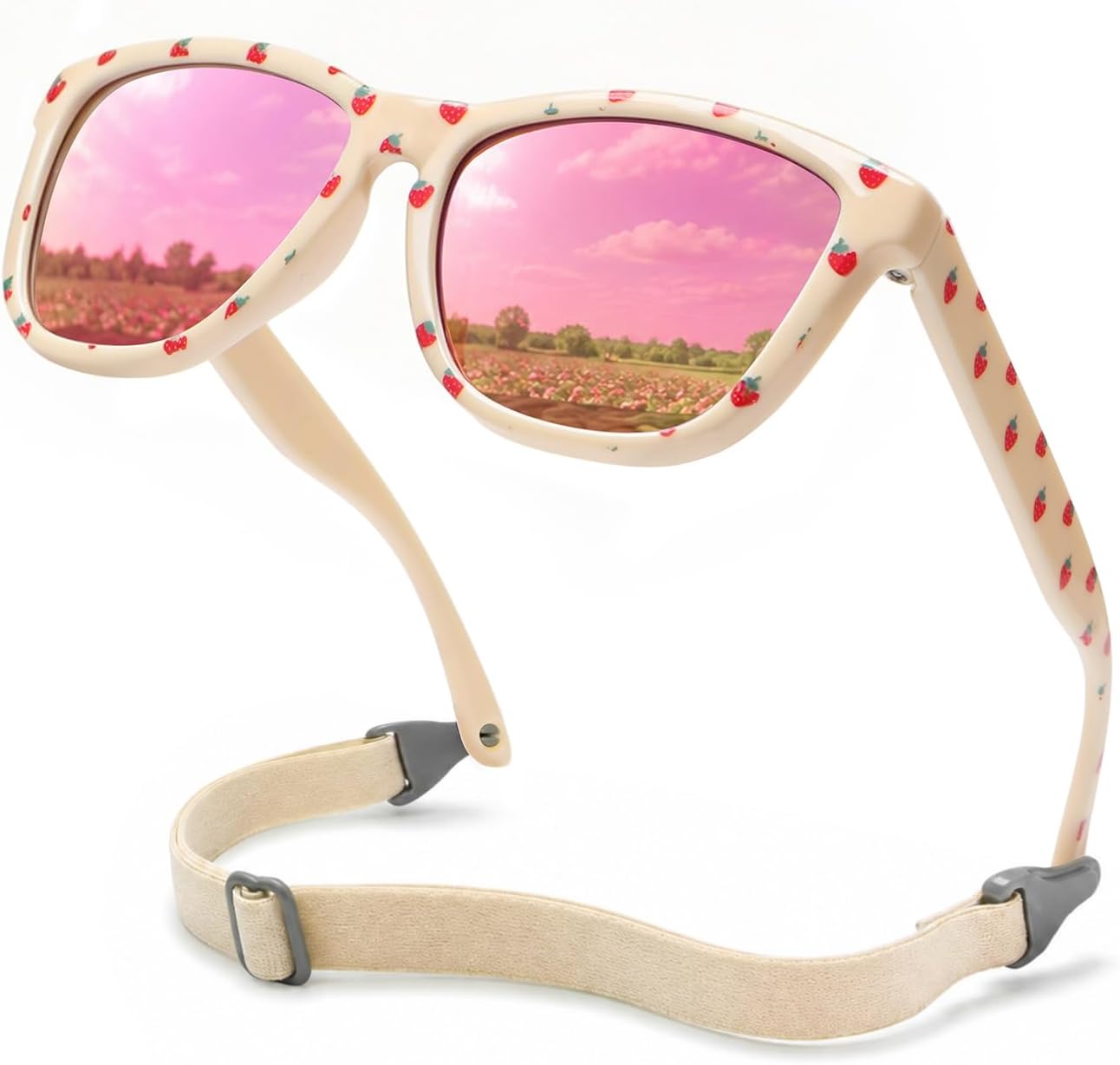 SEKKAF Polarized Baby Sunglasses for Boys Girls with Strap,UV400 Flexible Sun Glasses Toddler Infant Newborn Age 0-24 Months