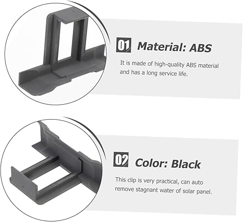 Vista 9 de OFFSCH 10pcs Solar Drainage Buckle Solar Panel Water Clip Solar Photovoltaic Panels Drain Water Solar Drain Clip Solar Panel Remove Water Clamp