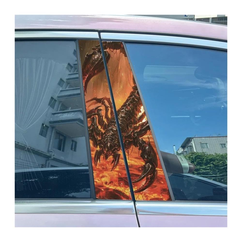 Body Parts 2pcs Car Center Pillar Sticker Creative Scorpion Auto B-Pillar Waterproof Protective Film(P)