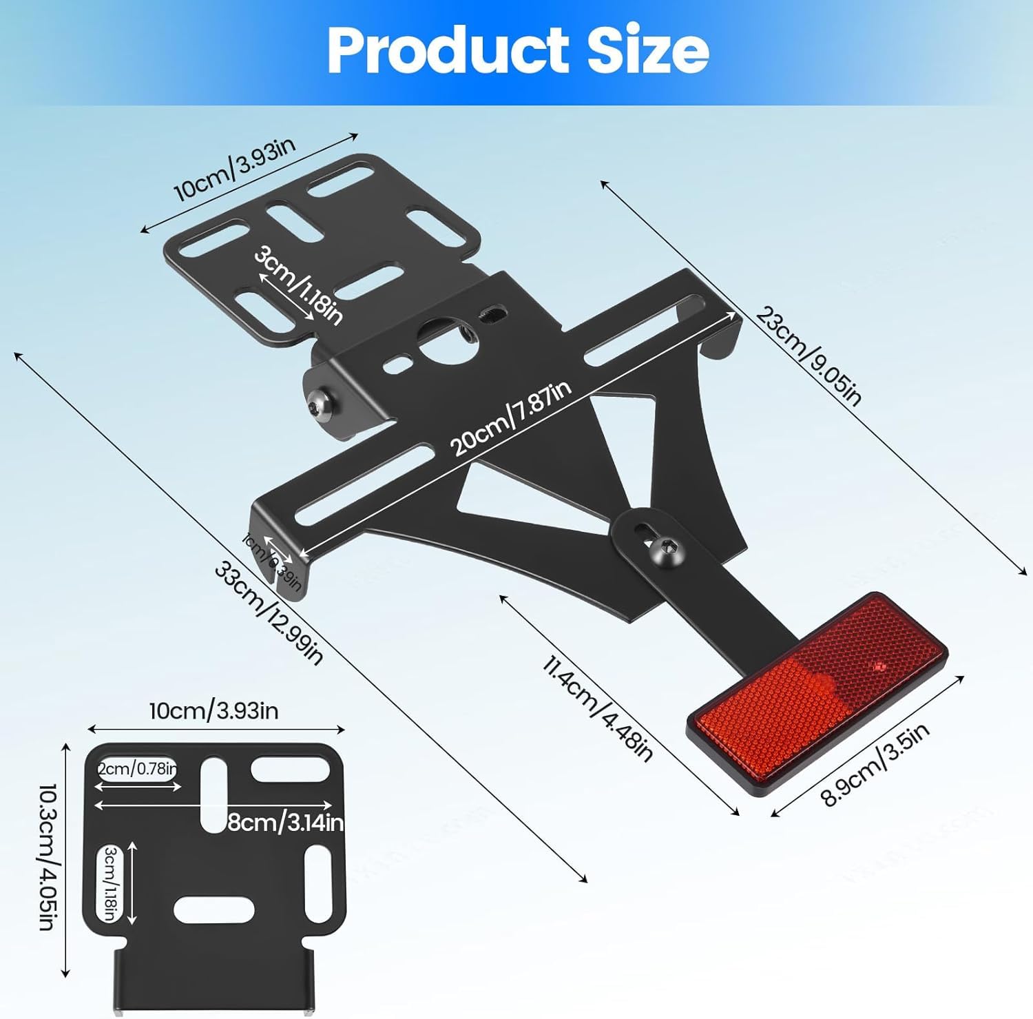 Portatarga Moto per Honda X-ADV 750 XADV 750 Forza 750 2021 2022 2023 2024 2025, Portatarga Moto in Lega di Alluminio Moto Portatarga Targhe Angolo RegolabileSet Conversione Posteriore