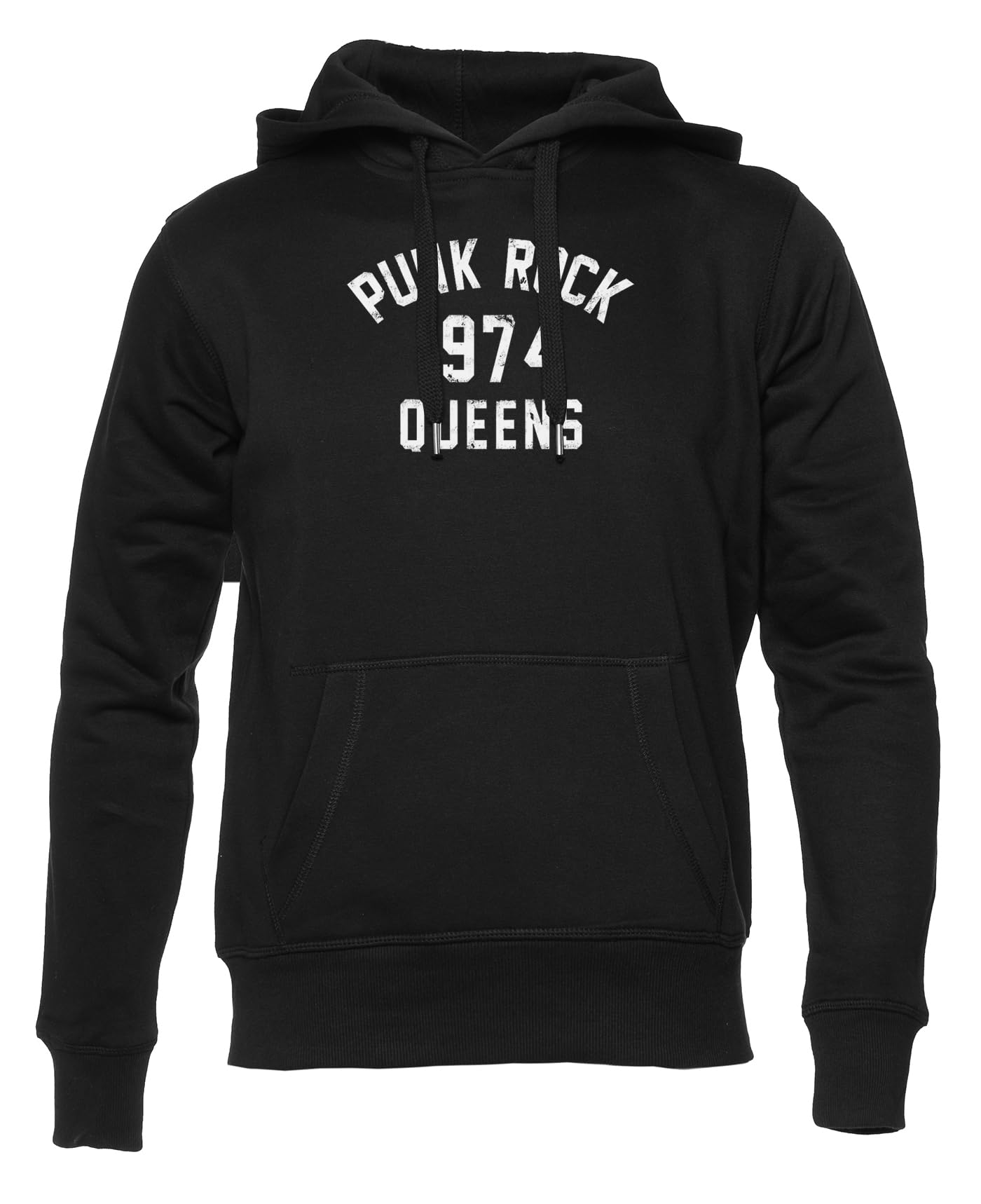 Generico Punk Rock Felpa con Cappuccio Unisex Uomo Donna Nero Manica Lunga Hoodie Men's Women's Black