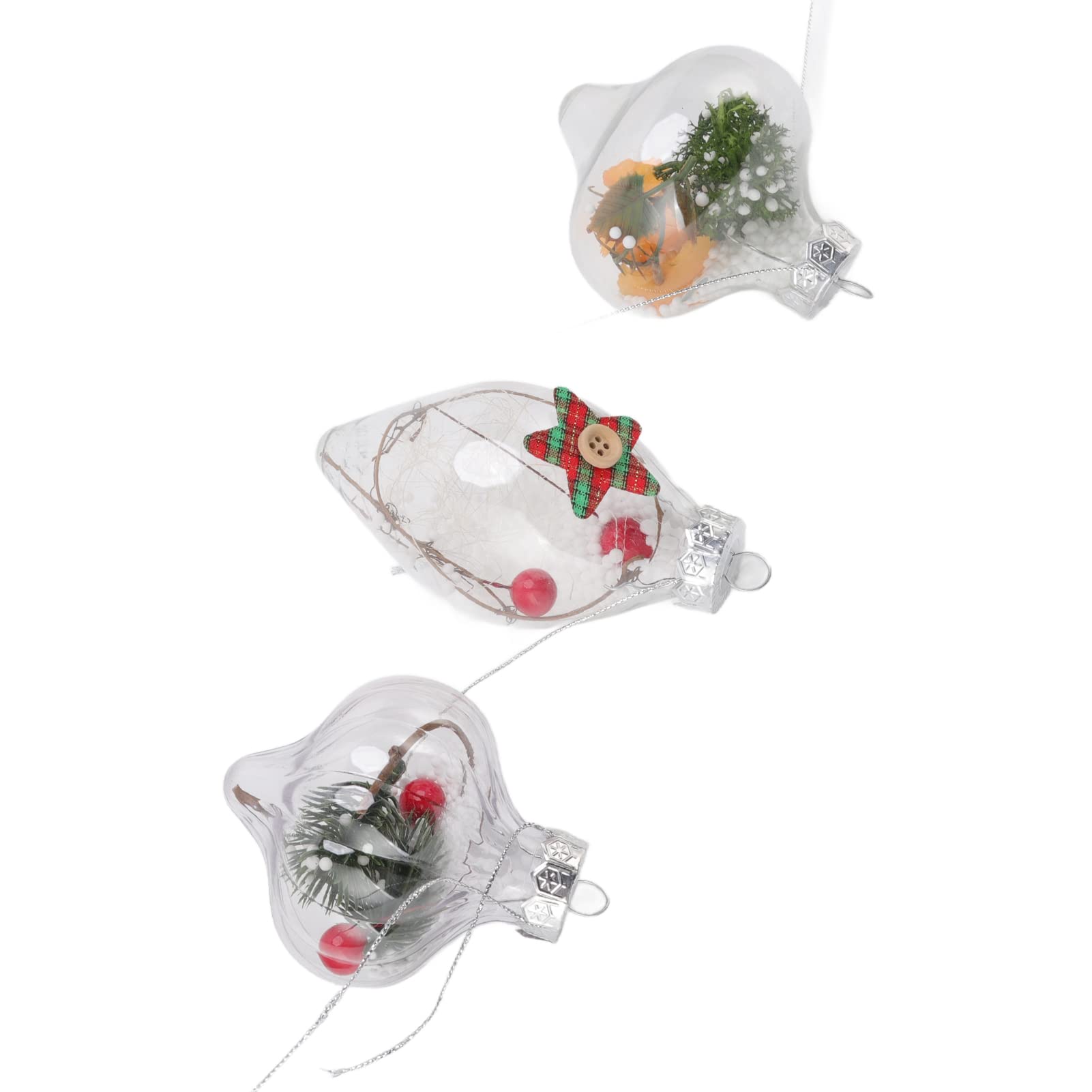 12 pièces Ornements de Boule de Noël clairs incassables et écologiques Boules suspendues de Moulage par soufflage en Pet pour décorations d'arbre de Vacances 928g 32 73oz (6165)