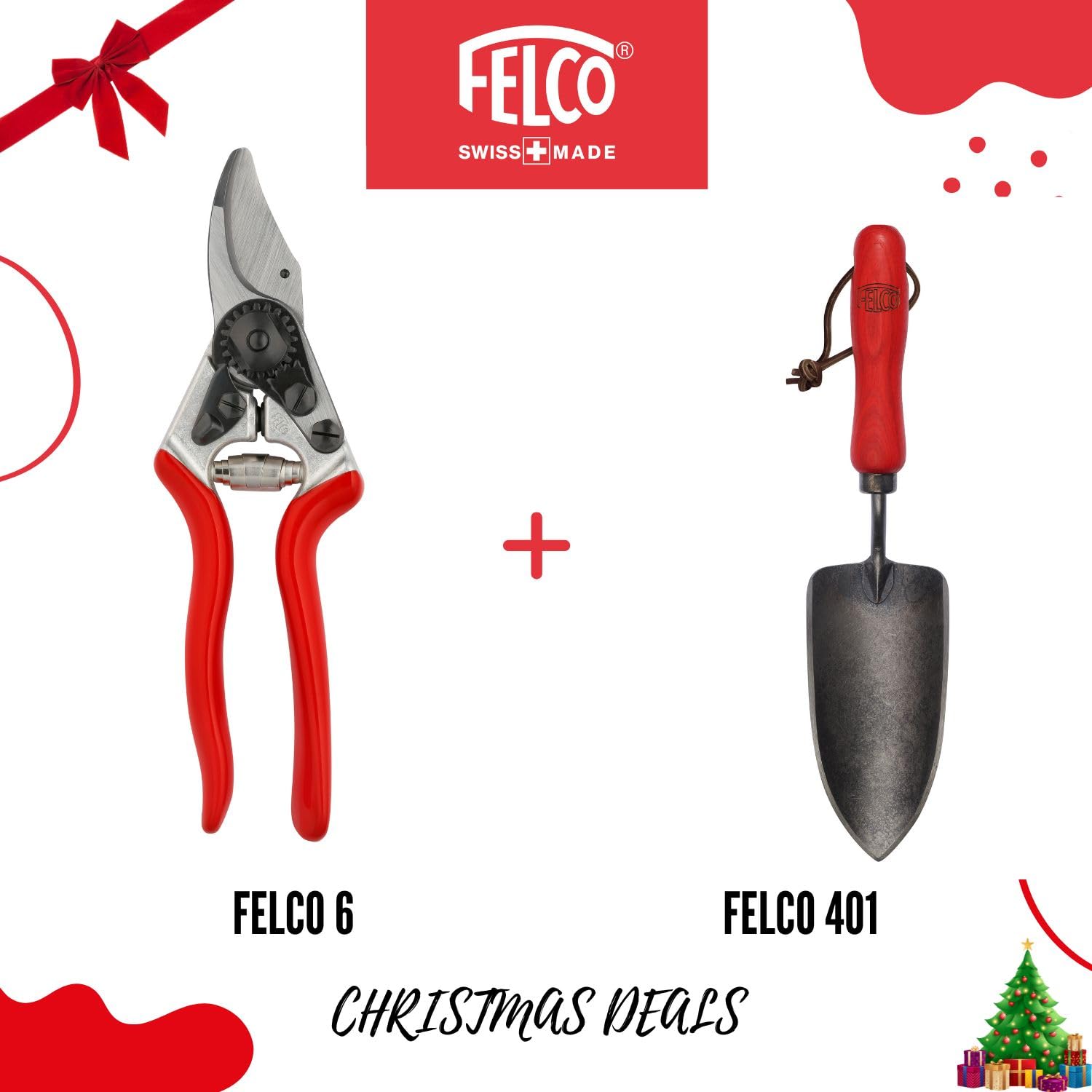 FELCO Ensemble sécateur FELCO 6 et truelle 401, outils indispensables pour le jardinage, la coupe précise et la plantation