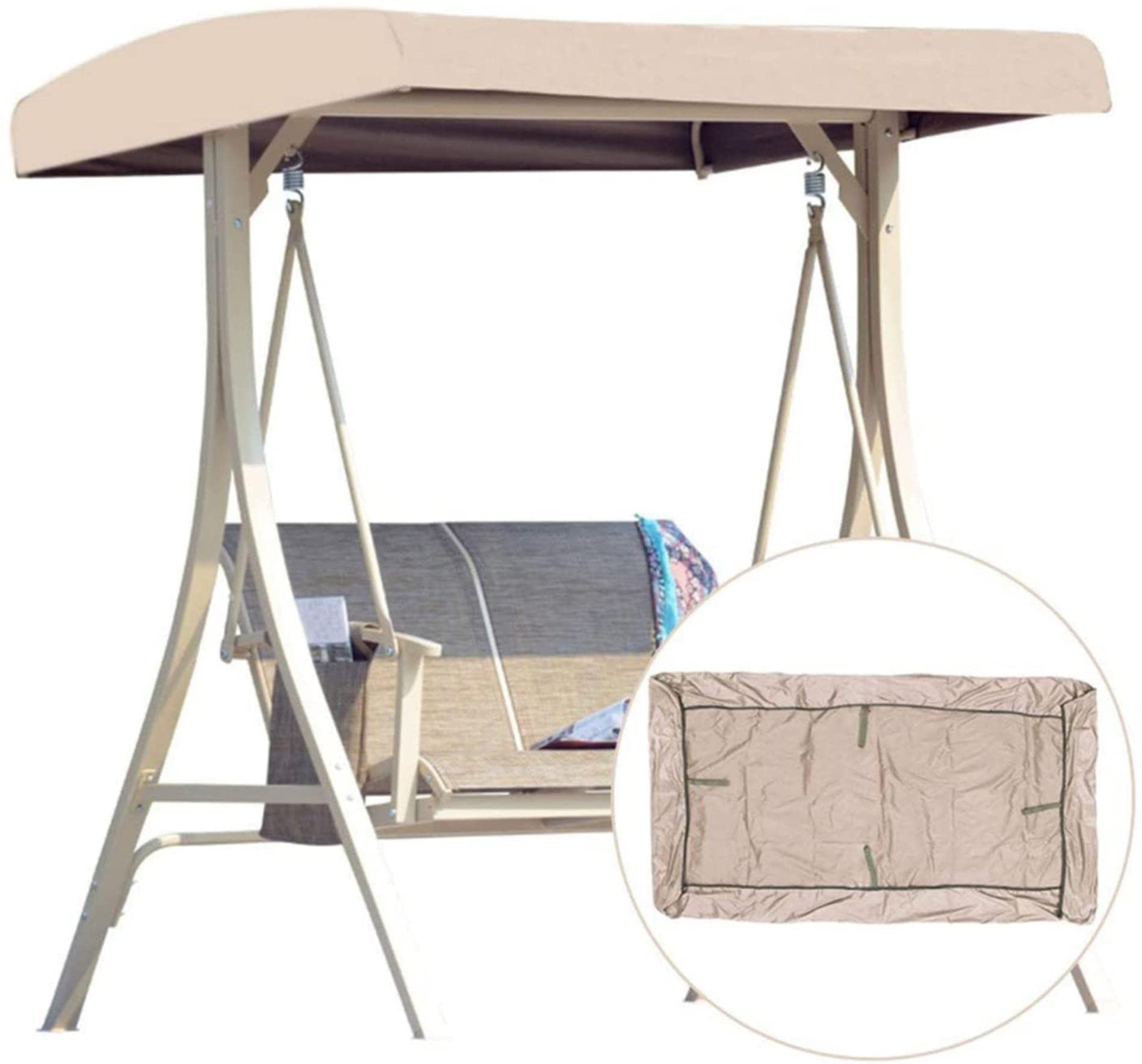 Housse de balançoire de terrasse en tissu Oxford 210D gris pour jardin