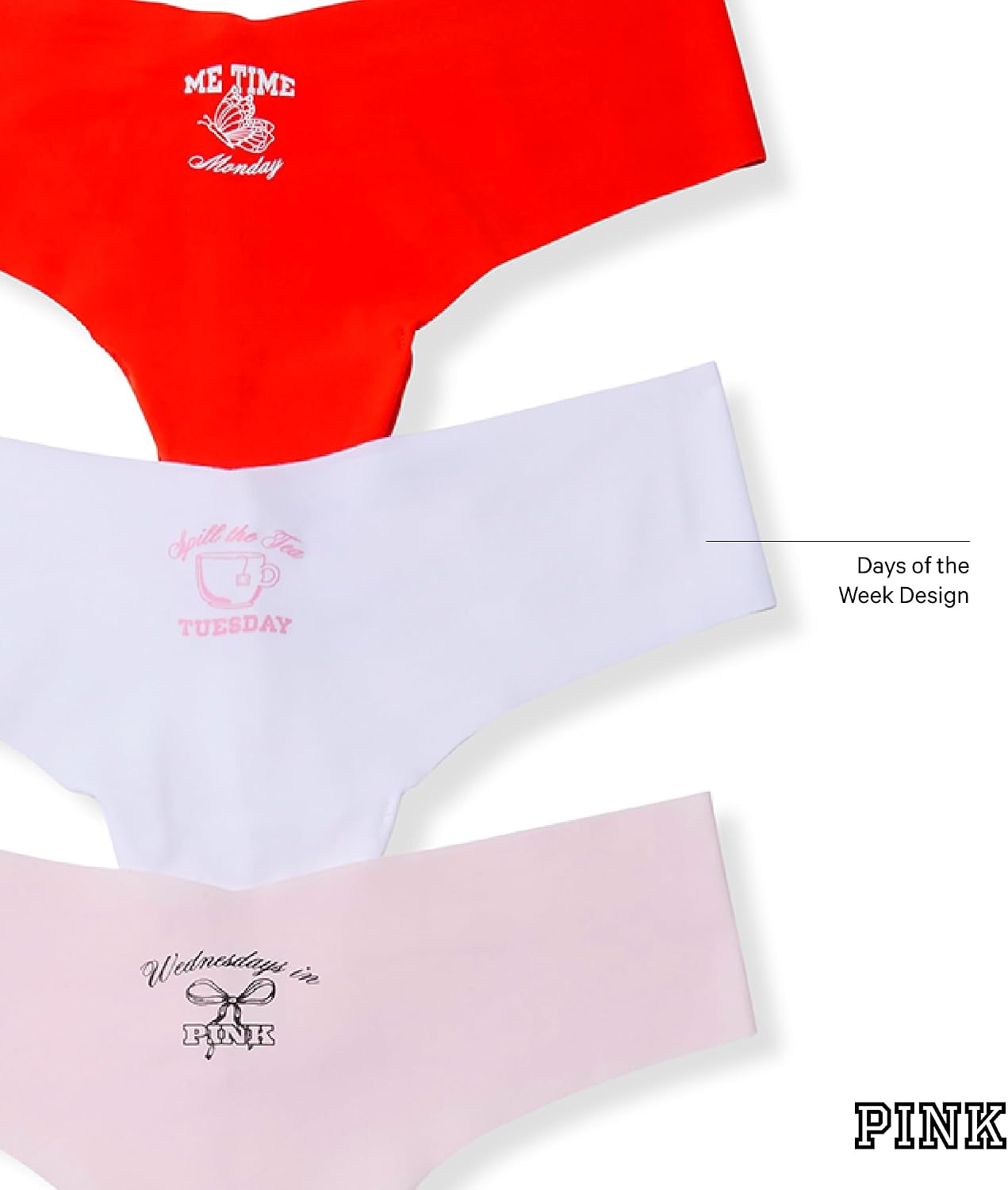 Victoria's Secret PINK Women's No Show Thong Underwear, Panties for Women (XS-XL)