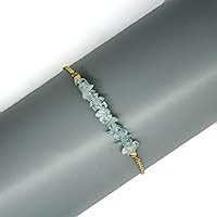 Vista 23 de Gempires Natural Chips Bar Bracelet, Energy Healing Crystals, Birthday, Gift for Her, Gemstone Jewelry 8 inch