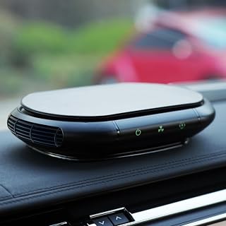 Solar Car Air Freshener with Negative Ions, 2000mAh Battery, 2 Fan Speeds – Compact for Cars, Trucks, SUVs (Lightweight & Easy to Use) (black)