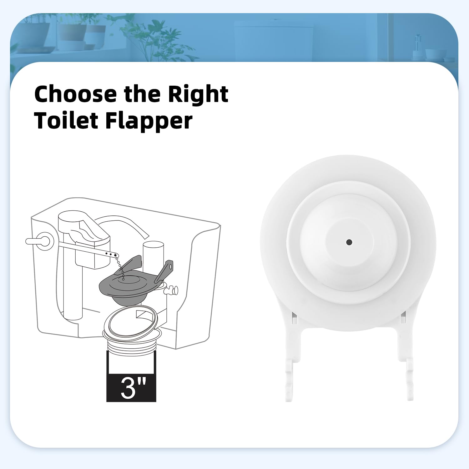 iFealClear 2 Pack Universal Toilet Flappers Replacement