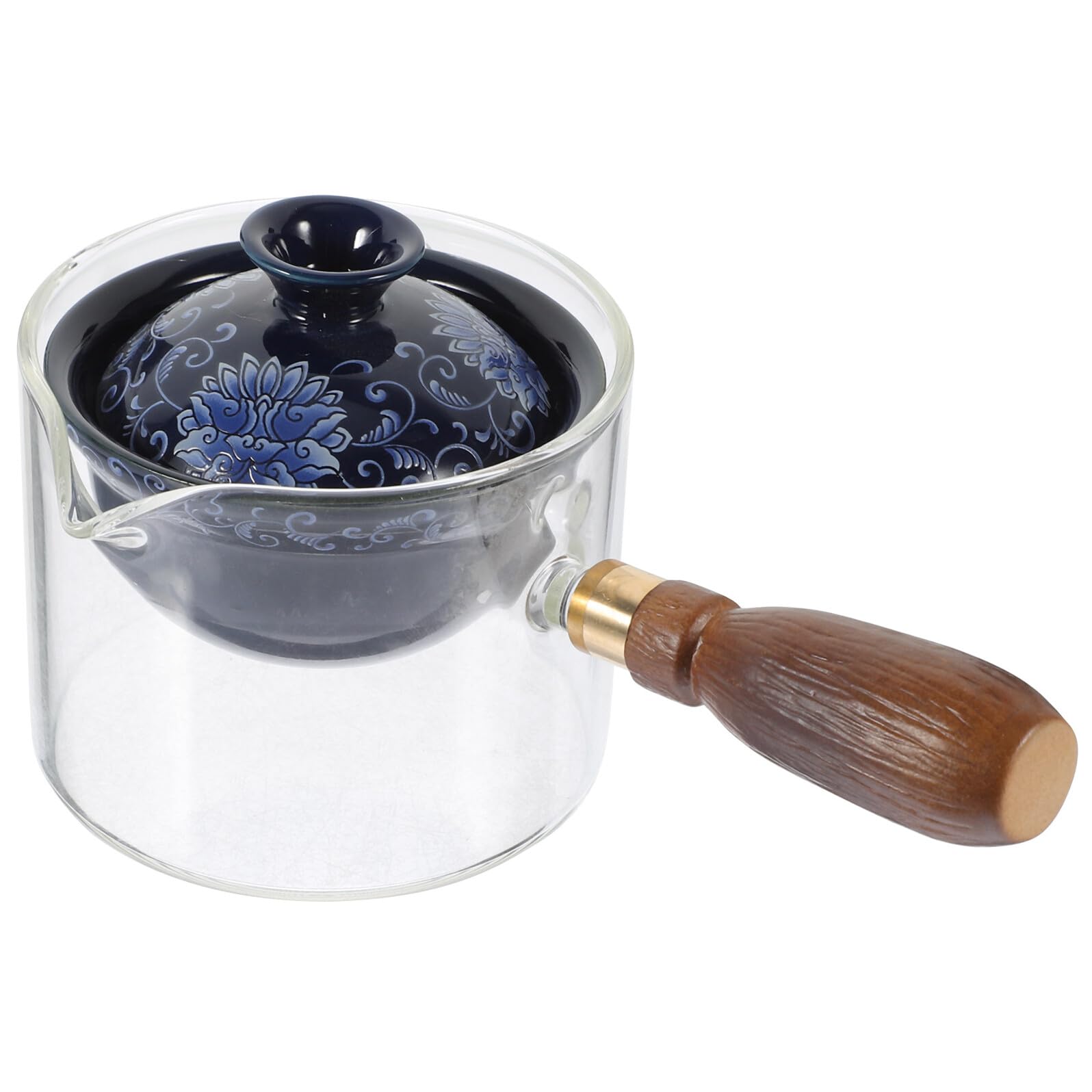 SHINEOFI Drehbarer Reise teekessel mit Seitlichem Griff Glas Keramik teekanne für Losen Tee Tragbarer Büro teekessel Hitzebeständig und Langlebig Stilvolles Geschenk für Teeliebhaber