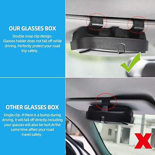 Miniatura 7 de Number-one Clip para lentes de sol para visera de automóvil, caja de almacenamiento para lentes de sol con doble ranura para tarjetas, organizador