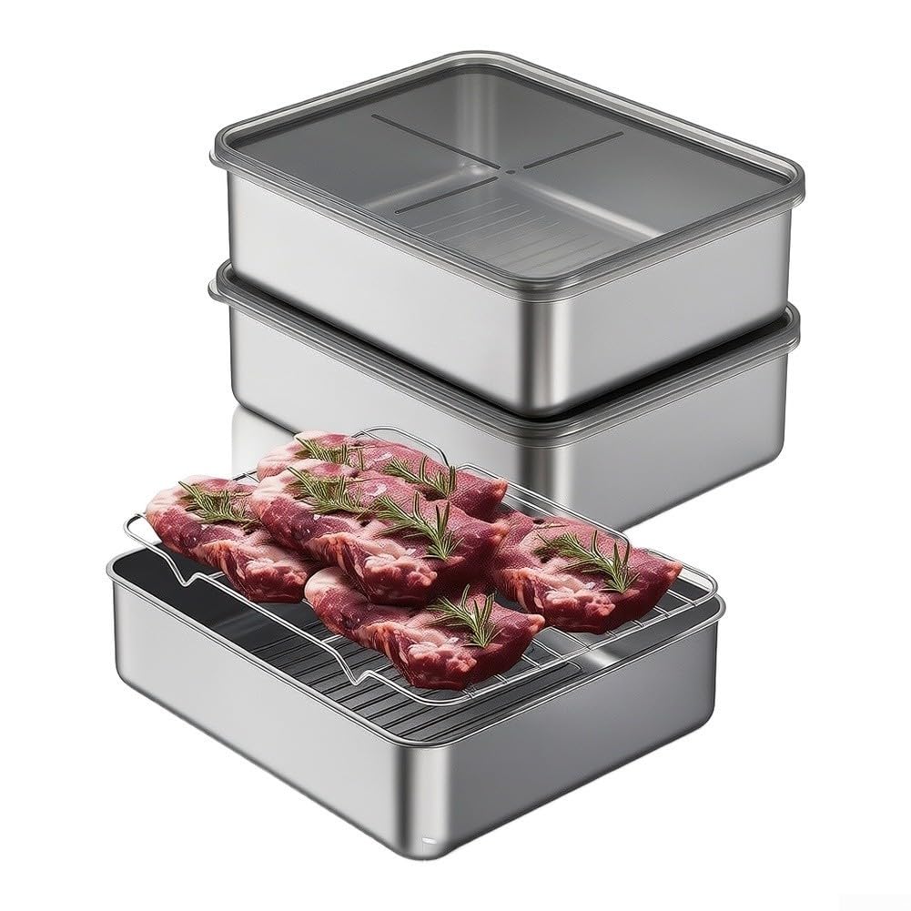 Contenitori Acciaio 304 Ermetici 120oz con Vaschetta Contenitori