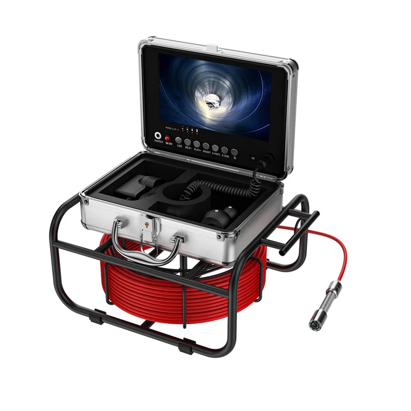 Cámara De Inspección Tuberías, Monitor 9", Boroscopio, Grabación DVR, Tubería Alcantarillado Drenaje 17 Mm, Endoscopio Industrial con Tarjeta TF 16 G Resistente Al Agua Y Al Desgaste(20m)