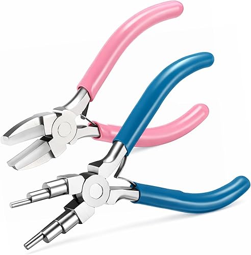 Miniatura 8 de 2 Piezas de Herramientas para Hacer Joyas, Alicates para Hacer Anillas, Alicates Joyeros 6 en 1, Alicates para Doblar Alambre, para Rebordear, Hacer