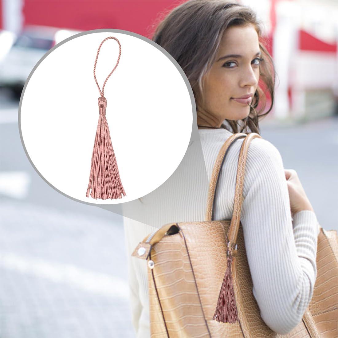 100 Nappe In Seta Per Segnalibri E DIY - 13cm, Per Gioielli, Accessori, Decorazioni, Colore Polvere Di Buccia - Foto 12