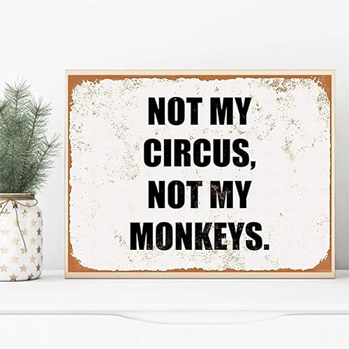Miniatura 2 de UPABLUNSO NOT My Circus NOT My Monkeys - Kits de pintura de diamantes para adultos, citas, palabras, arte de diamante, kit de pintura por números,