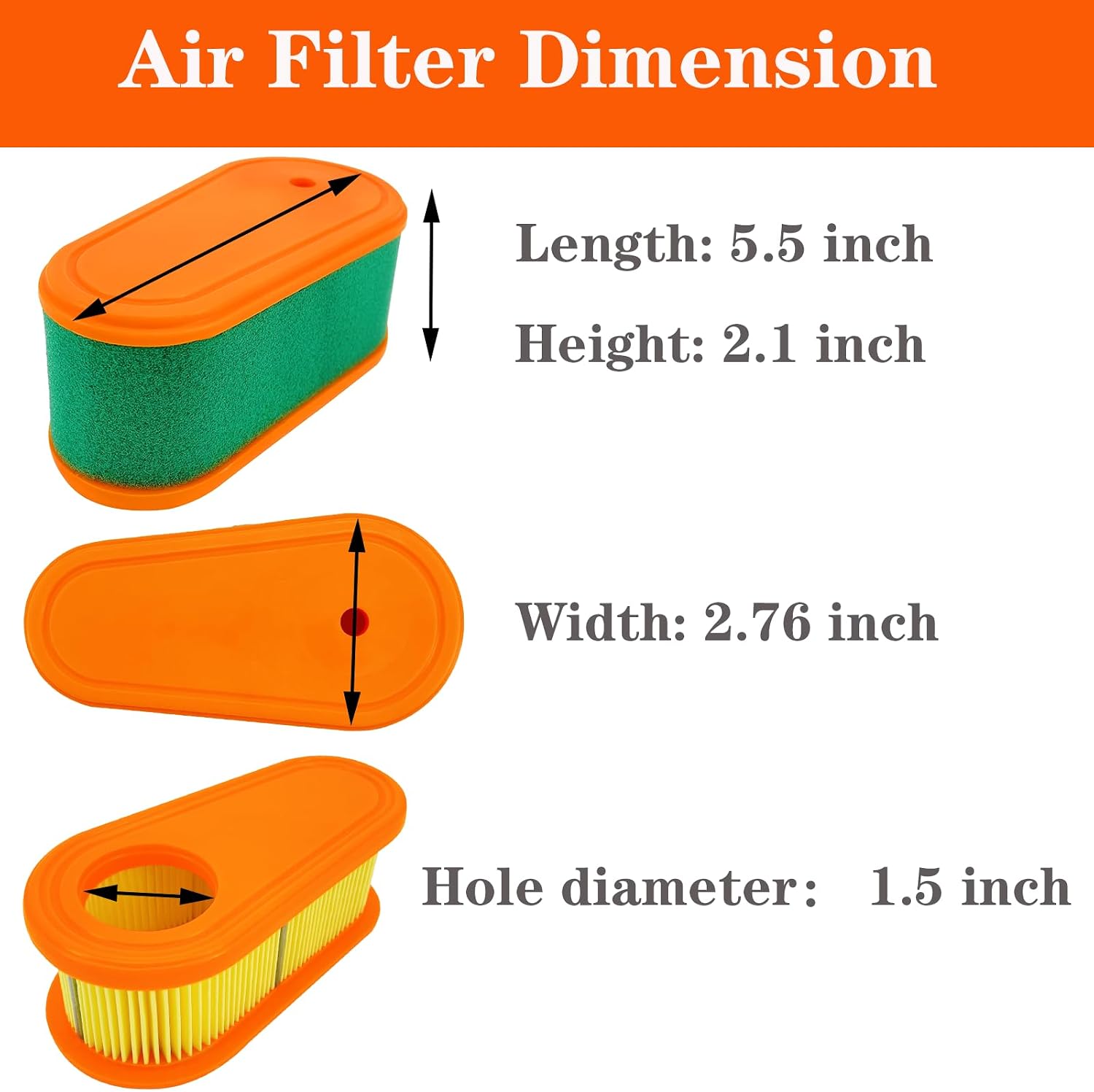 795066 Oval Air Fil-ter Replace 796254 5419 for B&S 775 775EX 800 800E 825E 850 850E 875EX 950E 7.75HP 8.0HP 8.50HP 8.75 HP Engine HD775HW HU775AWD HU775BBC HU775H HU775HW Lawn Mower - 4 Pack