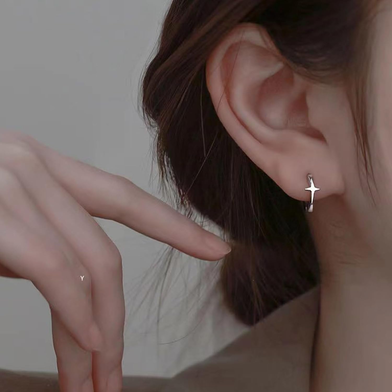 Vintage Tiny Star Huggie Earrings Silver Star Hoop Earrings Mini Star Huggie Hoop Earring Small Hoop Stud Earring Jewelry for Women - Image 5