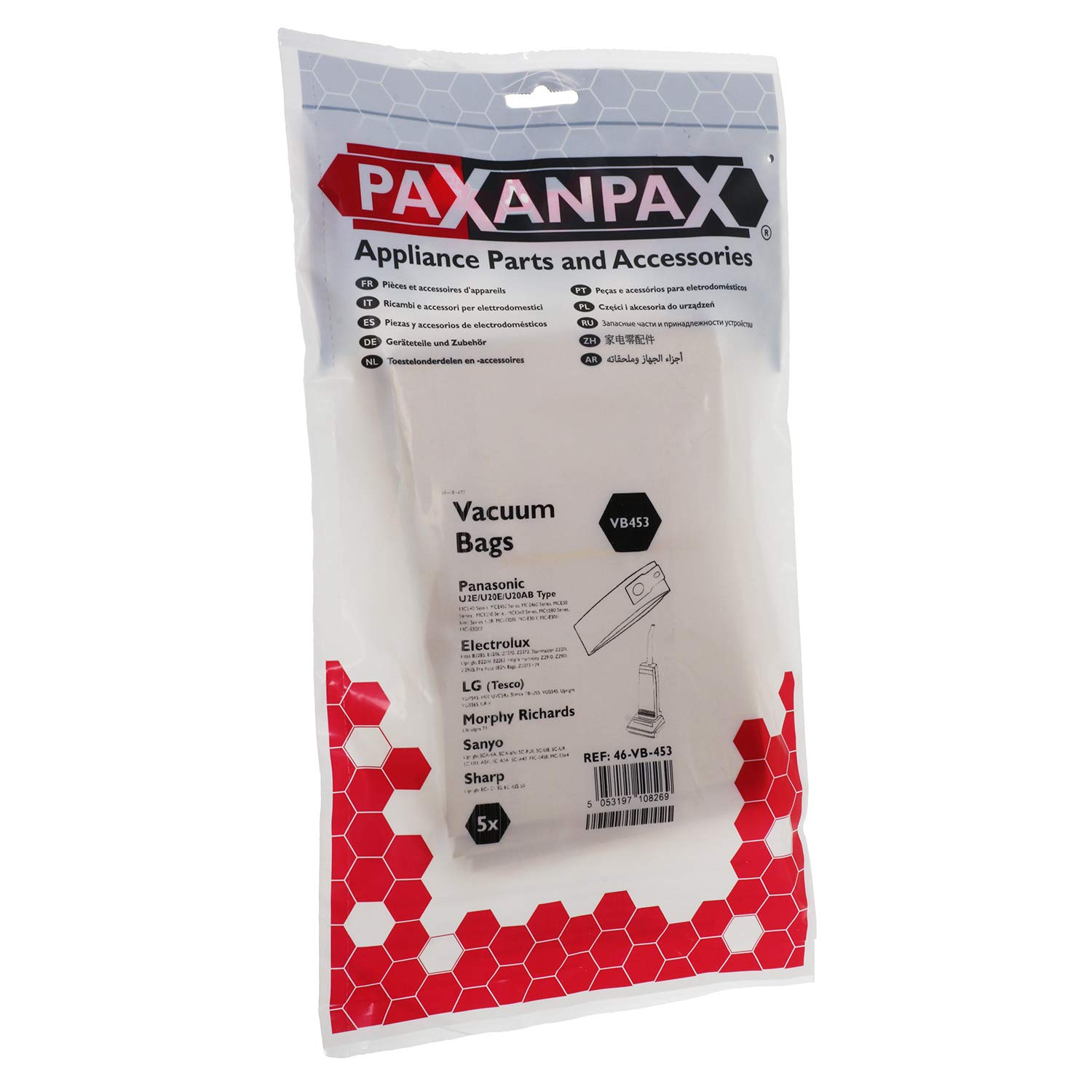 Vacuum Bags Pack Of 5 Brown Paxanpax VB824 Compatible Paper Vacuum Bags For Taski Vento 15 Type