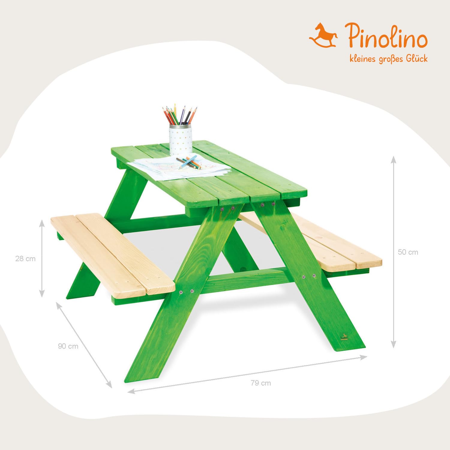 Pinolino Pique-Nique-Table 'Nicki pour 4 - Vert