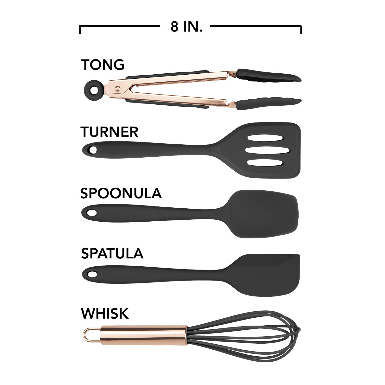 Amazon｜(Black) - Cook with Colour Set of Five Black and