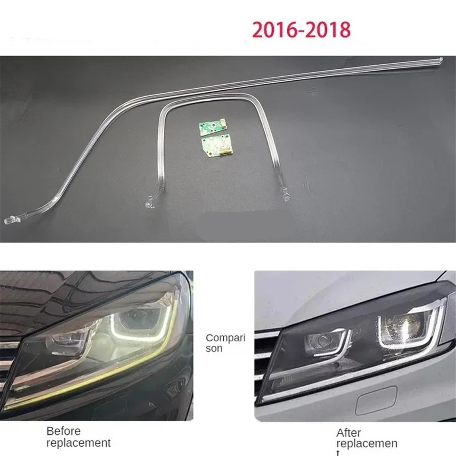 Reparación de Faros de Coche (Solo Lado Izquierdo): Tiras de Luces Angel Eyes, módulo de balasto con Chip, iluminación, reparación 2016-2018