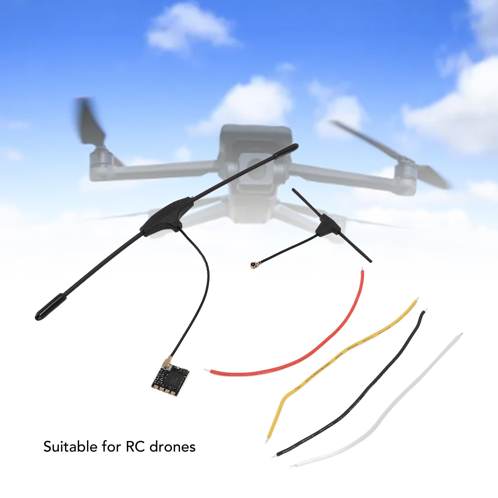 Yunseity FPV Long Range Module, ExpressLRS ES900RX Receiver FPV Nano Receiver 915MHz with Antenna for Radiomaster TX16S and for Jumper T12 T16 T18 Whoop Drones Toothpicks