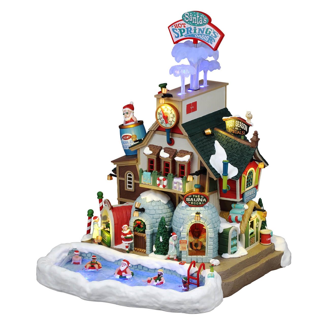Lemax, Santa's Hot Springs Oasis, Sights and Sounds, #65522