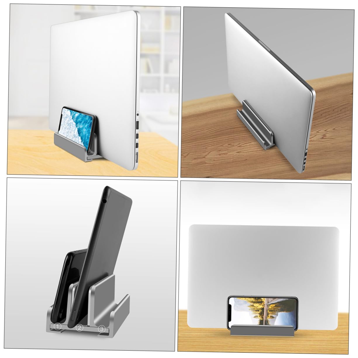 NUOBESTY Supporto Verticale Per Laptop in Alluminio Per Tablet e Telefono Regolabile Salvaspazio Per Casa e Ufficio