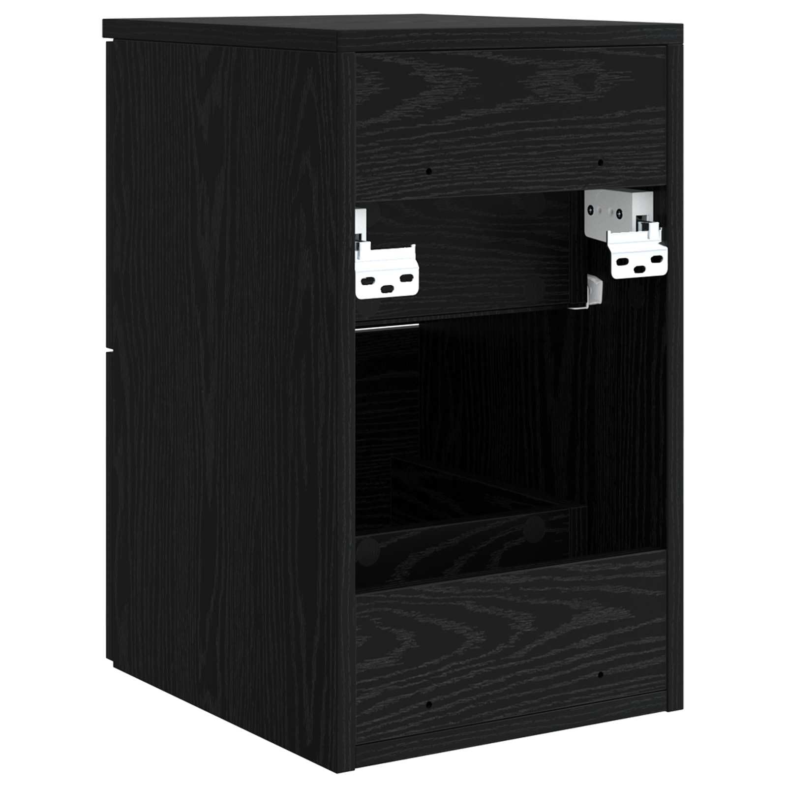 Szafka łazienkowa tymczasem czarny dąb z materiału drewnopochodnego 30 x 41 x 50 cm z 2 szufladami, nowoczesna szafka łazienkowa do przechowywania i półki, idealna do łazienki, toalety dla