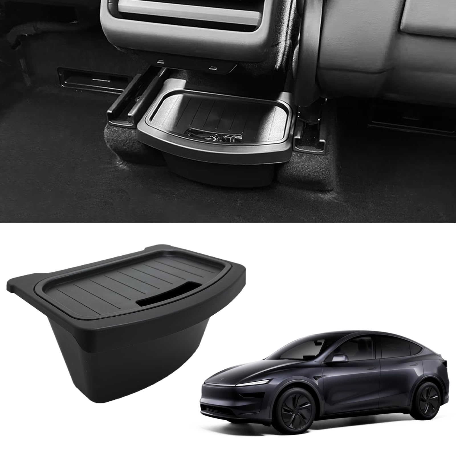Console centrale posteriore Organizer per Tesla Model Y Juniper 2025 Scatola portaoggetti Posteriore Seconda fila Sedile Organizer Accessori Interni