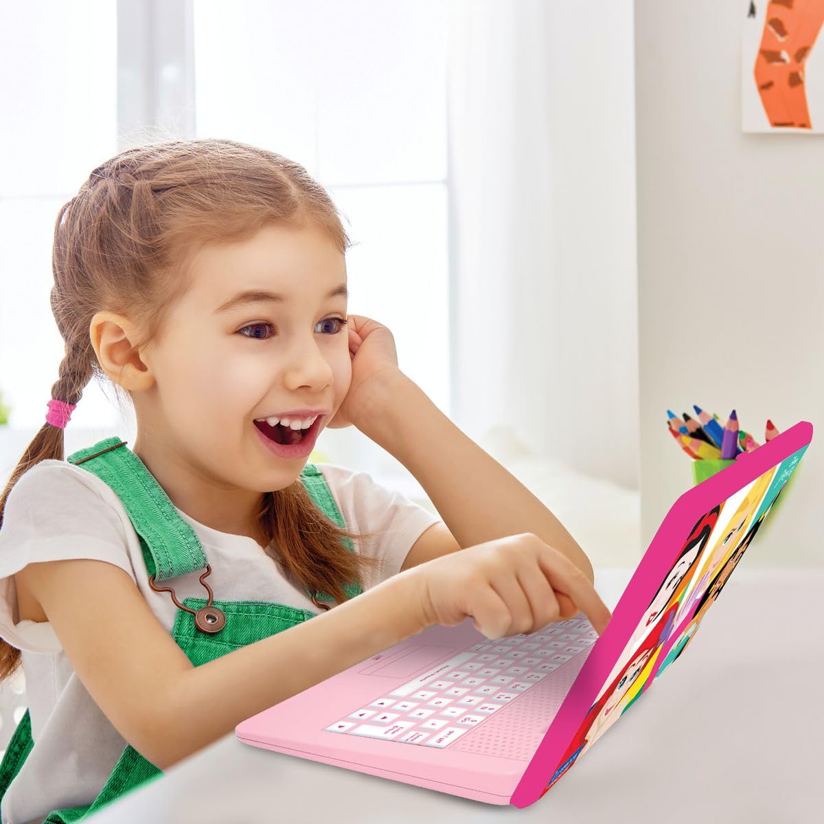 Lexibook, Disney Princess, Laptop Educativo Bilingue con 164 attività (Inglese/Italiano)